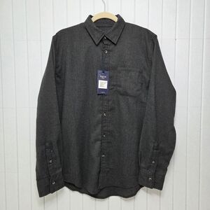 Visitor Premium Men's Casual Button Down Black/ Charcoal Shirt  Size M